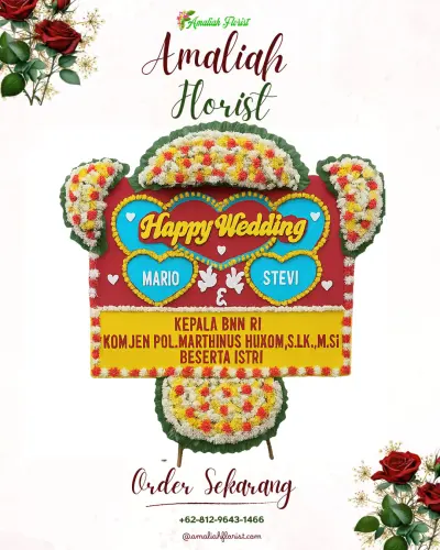 Karangan Papan Bunga Pernikahan di Perancak